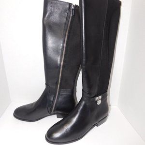 NEW MICHAEL KORS HAMILTON TALL BOOTS BLACK MK LOG